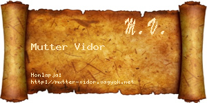 Mutter Vidor névjegykártya